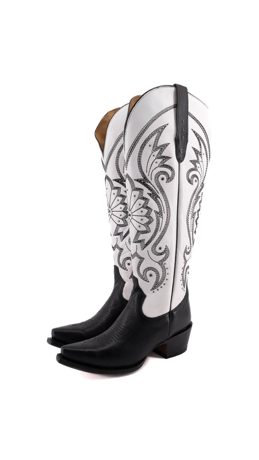 Bonie Tall Wide Calf Friendly Snip Toe Cowgirl Boot