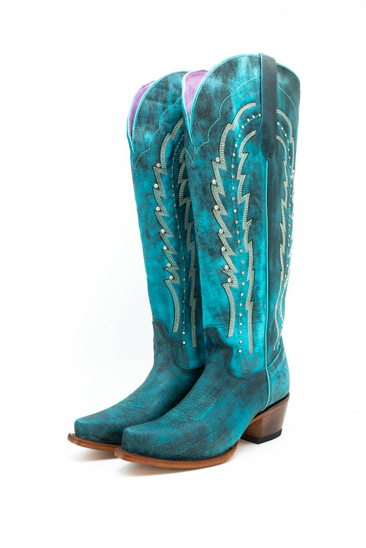 Carolina Monett Turquia Tall Wide Calf Friendly Snip Toe Cowgirl Boot