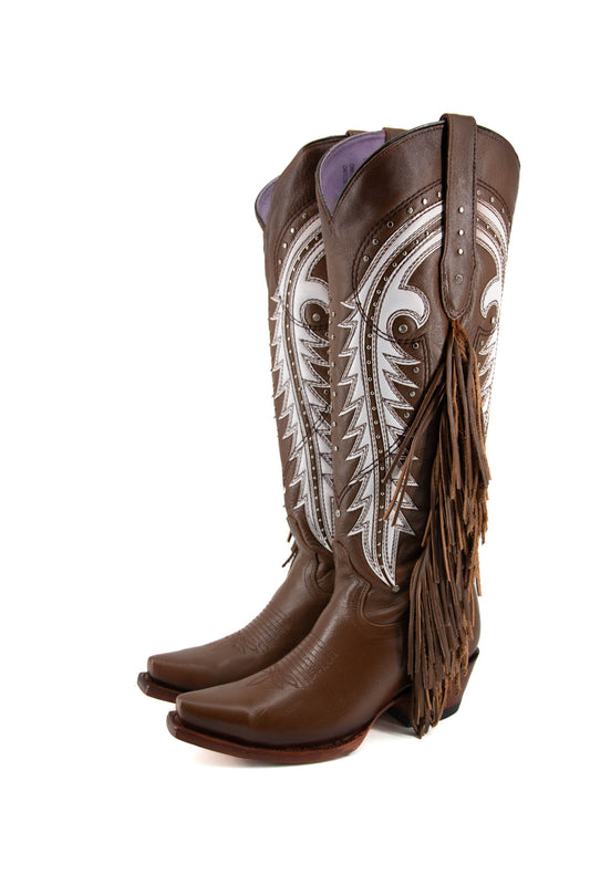 Amanda Fringe Tall Snip Toe Cowgirl Boot
