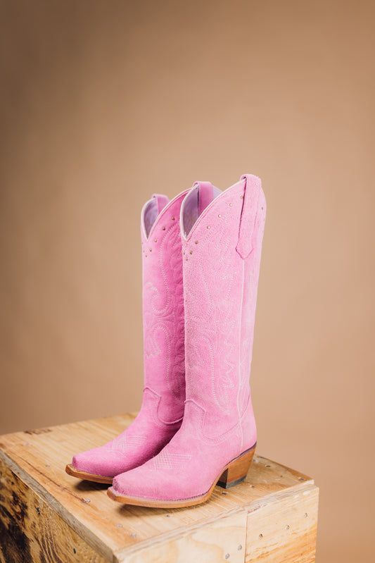 Mia Victoria Gamuza Pink Tall Cowgirl Boot FINAL SALE