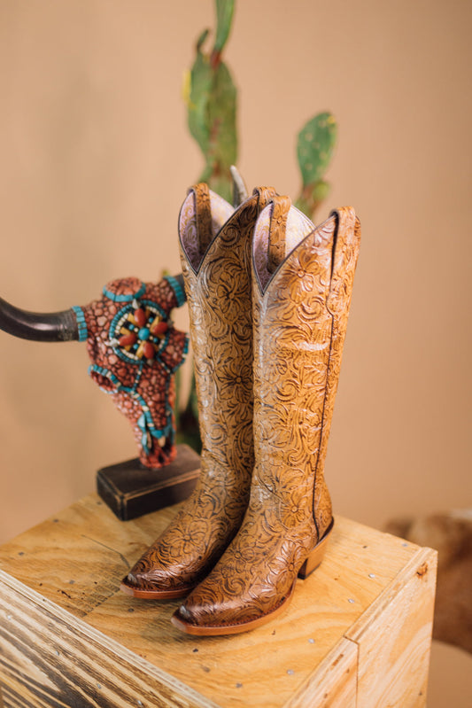 Nancy Cincelado Tall Snip Toe Cowgirl Boot