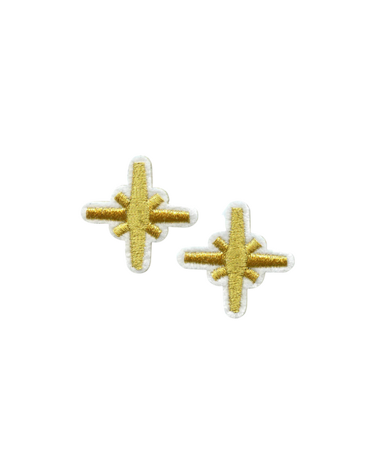 Small Twinkling Gold Stars Hat Patch (2 Pack)