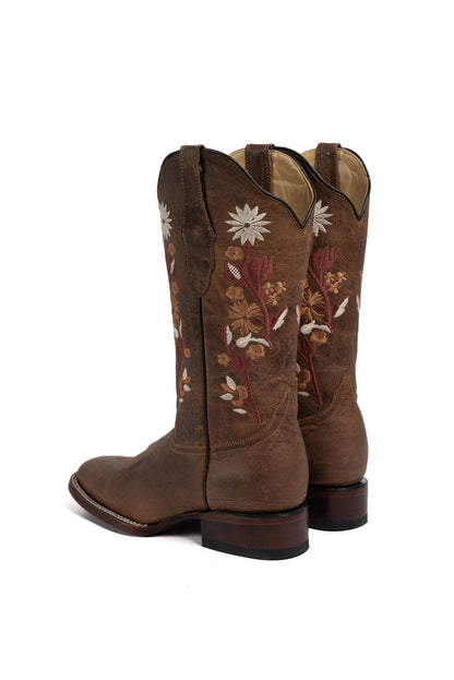 Flores Gasca Capuchino Square Toe Cowgirl Boot