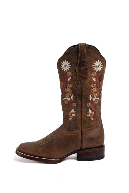 Flores Gasca Capuchino Square Toe Cowgirl Boot