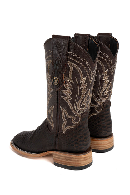 Women's Imit Piton Baby Cafe Nobuck Cowgirl Boot
