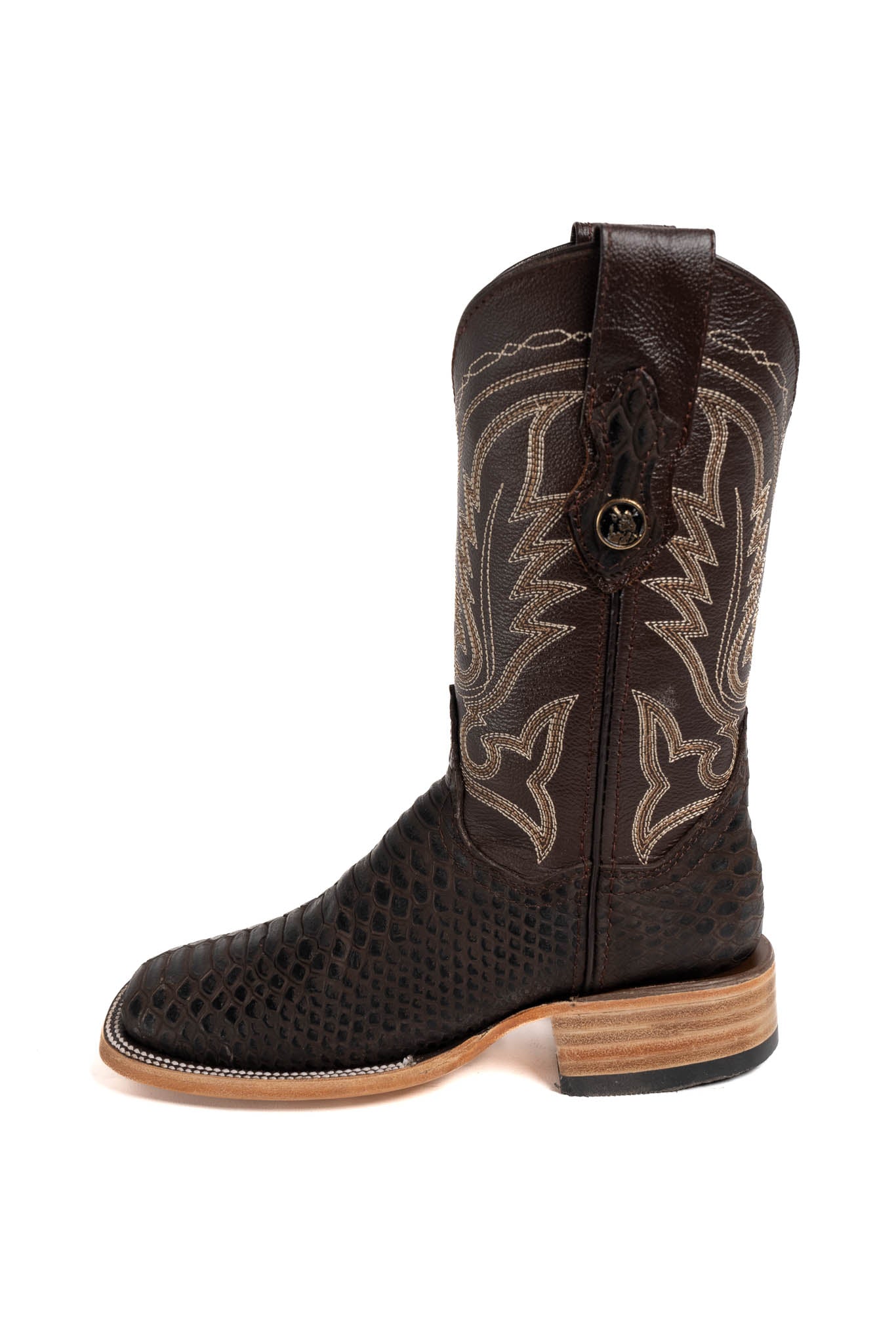 Women's Imit Piton Baby Cafe Nobuck Cowgirl Boot