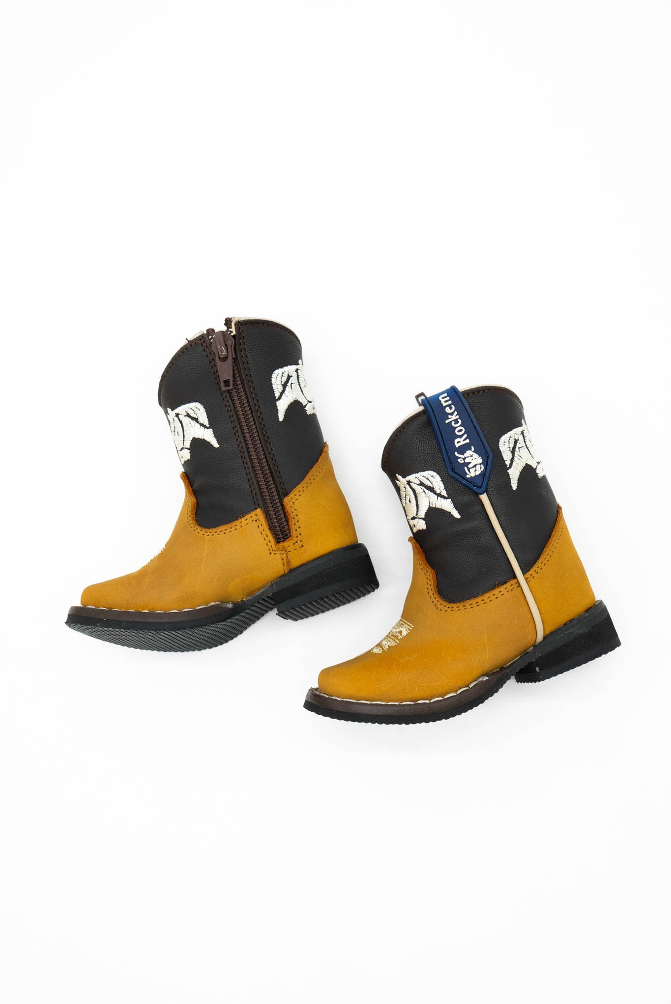 Baby Boy Creazy Miel Cafe Caballo Baby Boot Rock'Em