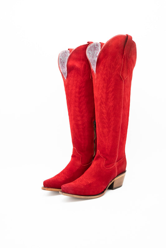 Gia Gamuza Tall Est. Texas Wide Calf Friendly Cowgirl Boot