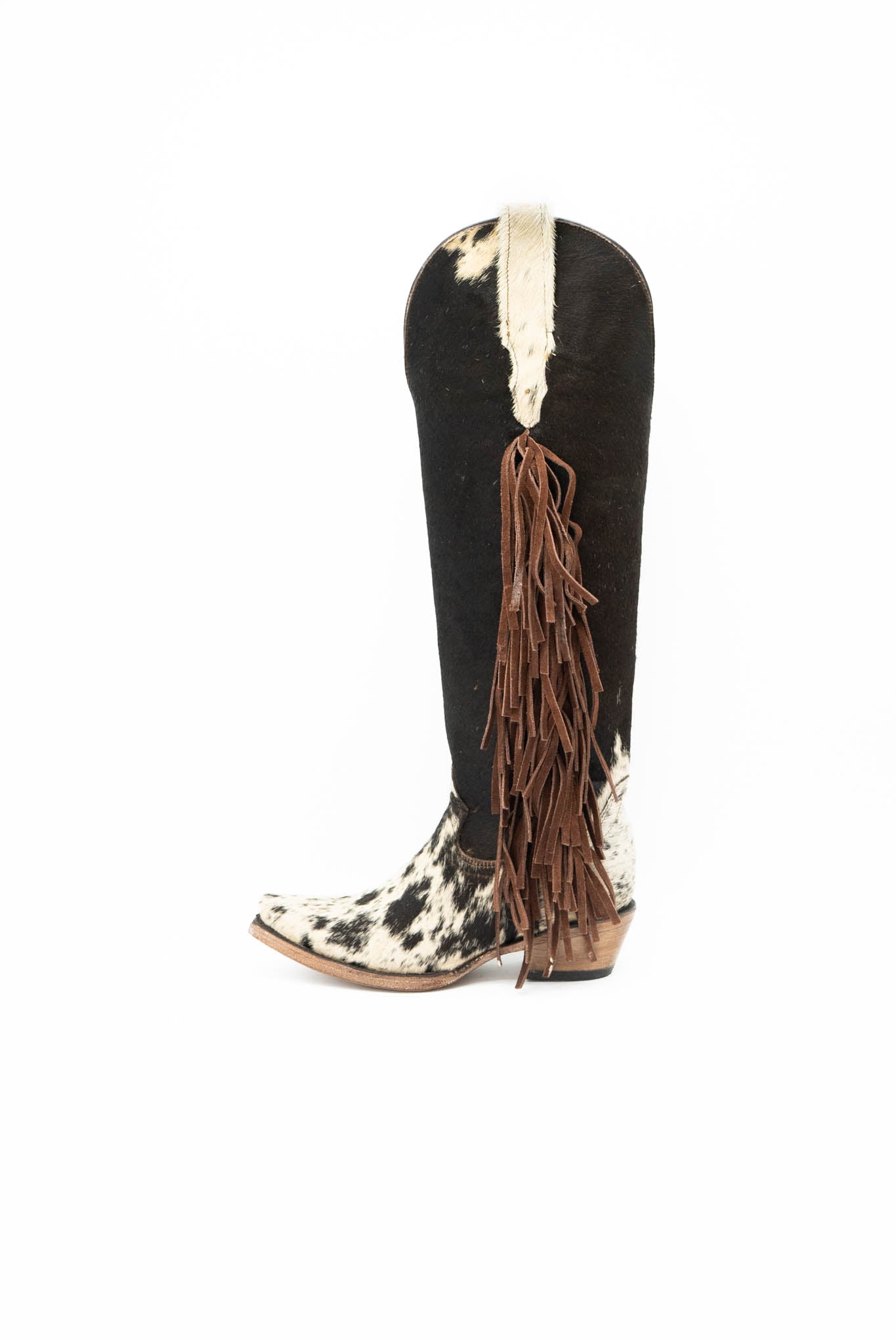 Bella Pelo de Vaca Barbas Tall Cowhide Cowgirl Boot