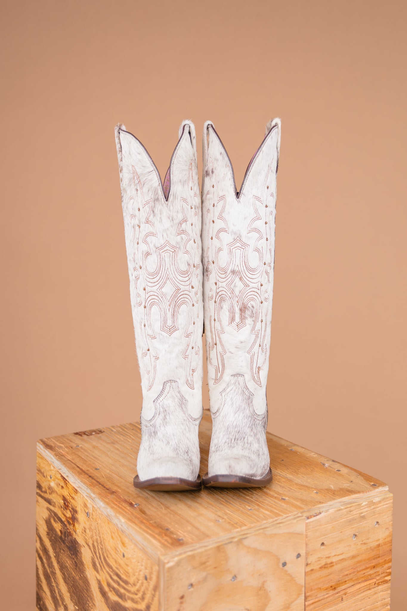 The Katherine Cowhide Tall Cowgirl Boot