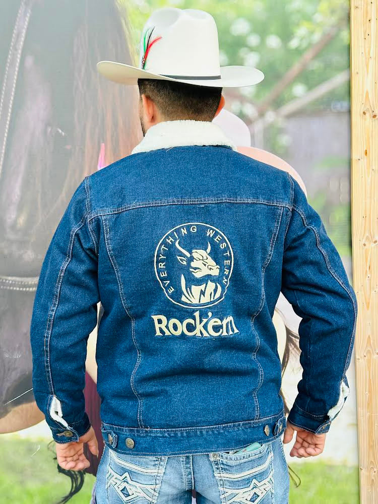 Rock'em Men's Sherpa Lined Denim Jacket