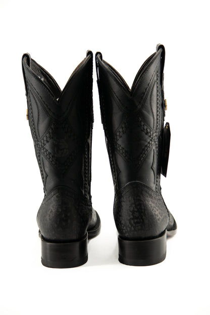 Men's Imit. Cuello De Toro Square Toe Cowboy Boots