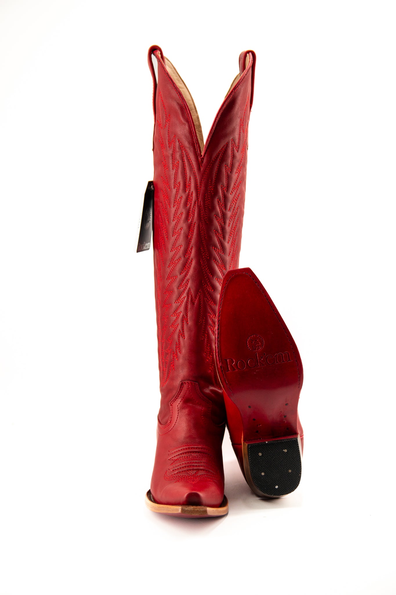 Valentina Tall Red Bottom Snip Toe Cowgirl Boot – Rock'Em