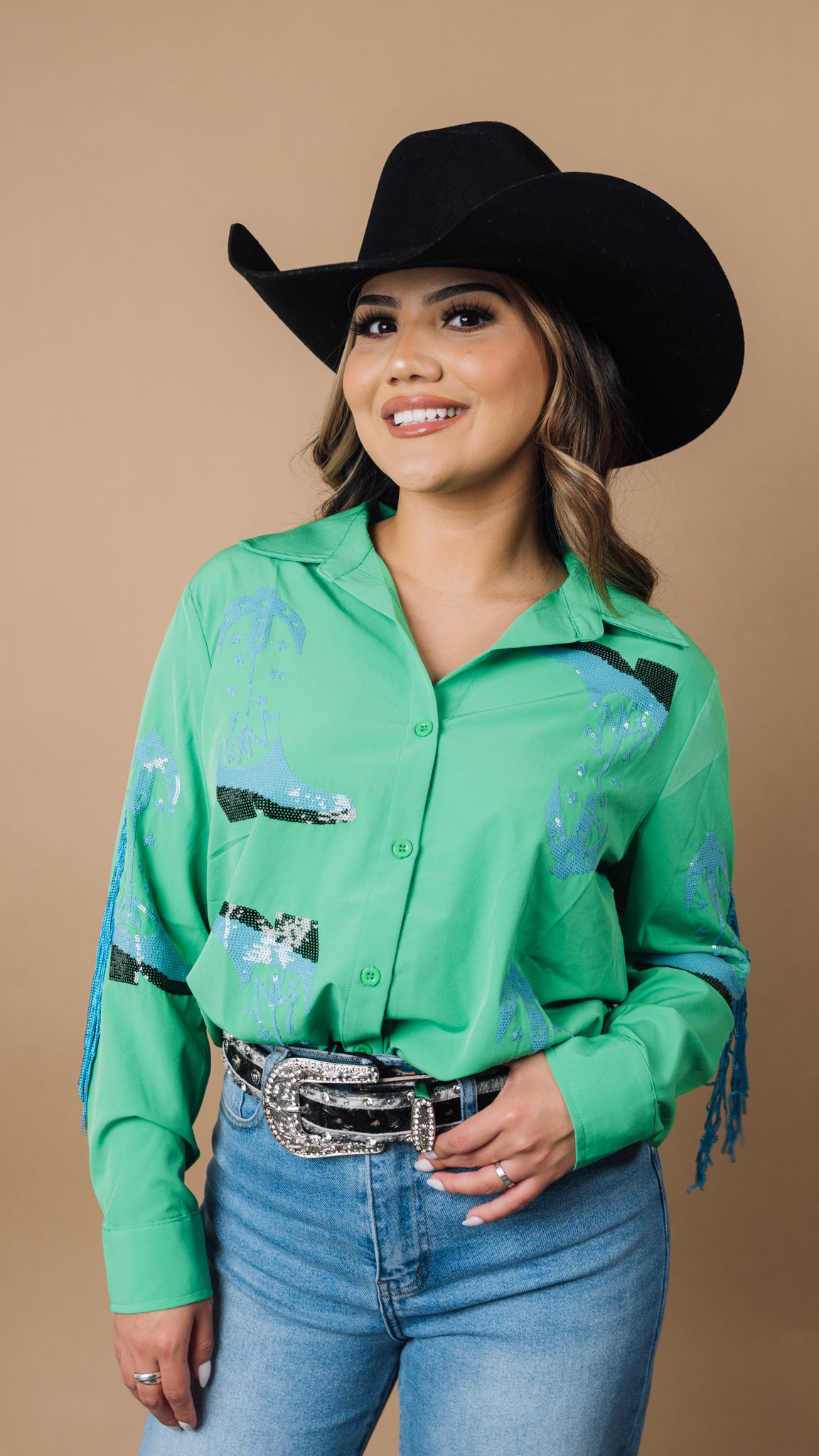Cowgirl Sequin Button Up JJ