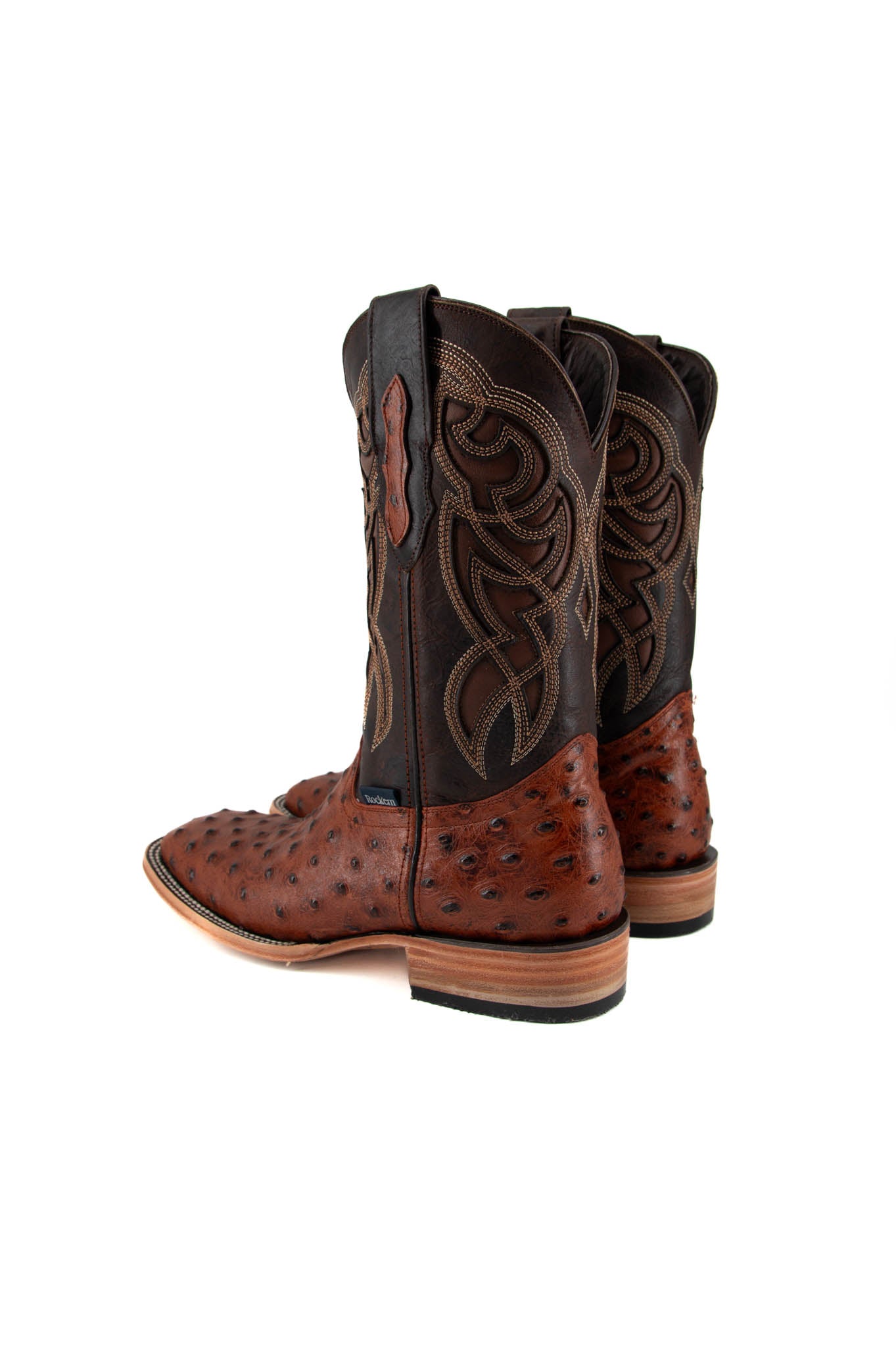 Imit Avestruz Ranch Square Toe Cowboy Boot