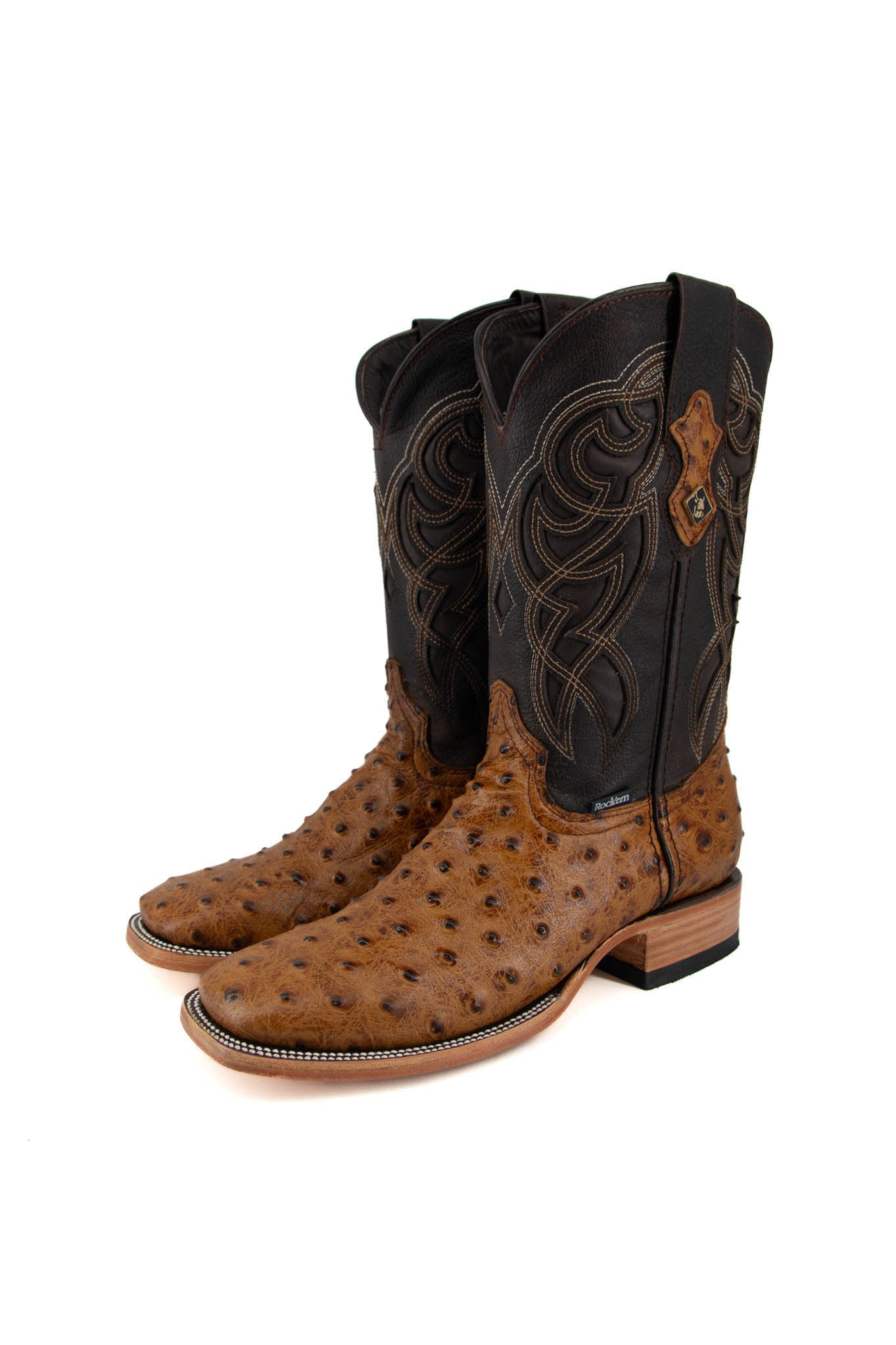 Imit. Avestruz Ranch Square Toe Cowboy Boot