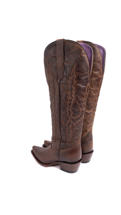 Natali Tall Wide Calf Friendly Snip Toe Cowgirl Boot