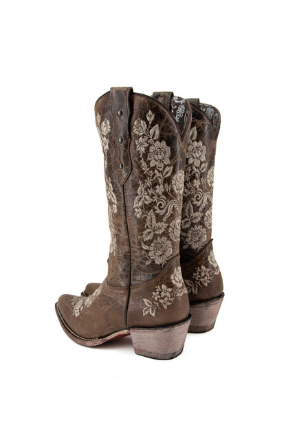 619 - Maricela Crater Cafe Snip Toe Cowgirl Boot
