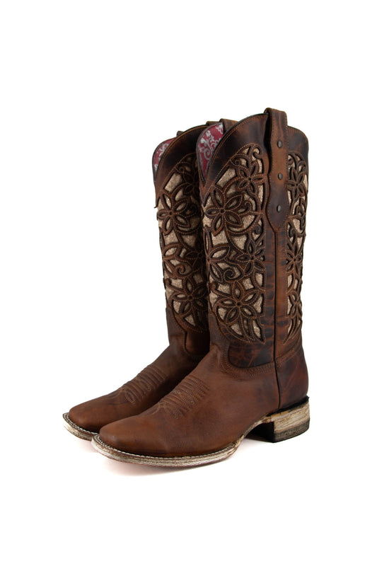 418 Andreina Honey Square Toe Cowgirl Boot