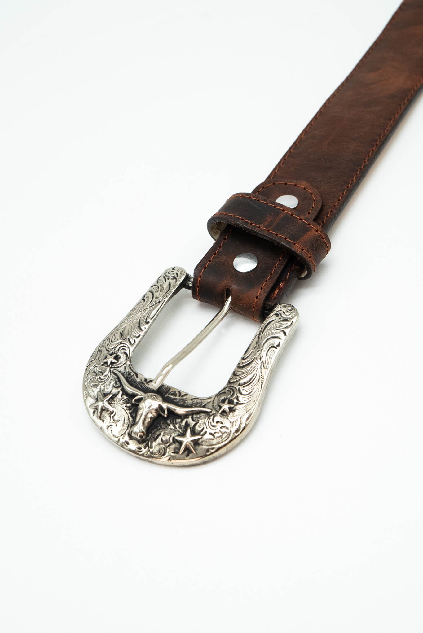 Fernando Longhorn Buckle Cowboy Belt