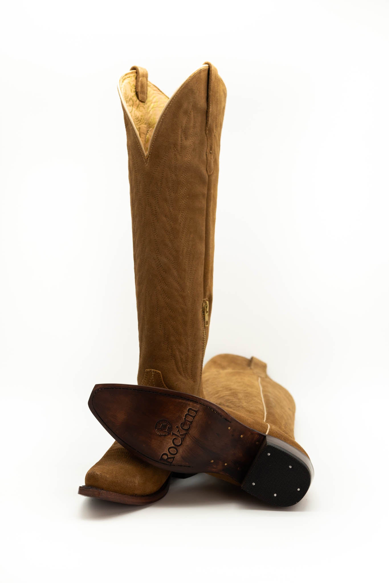 The Georgina Gamuza Nude Tall Cowgirl Boot