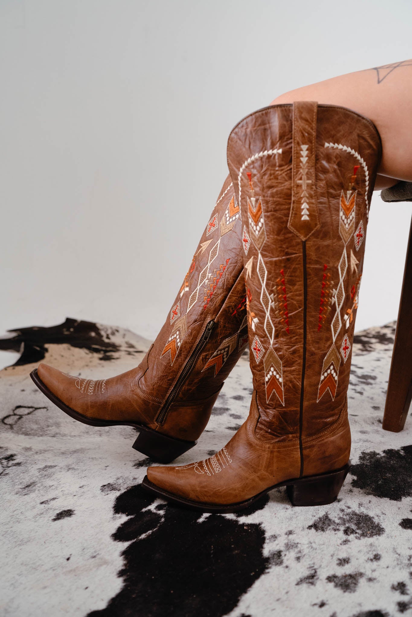 Azteck Edition Wide Calf Friendly Tall Cowgirl Boot