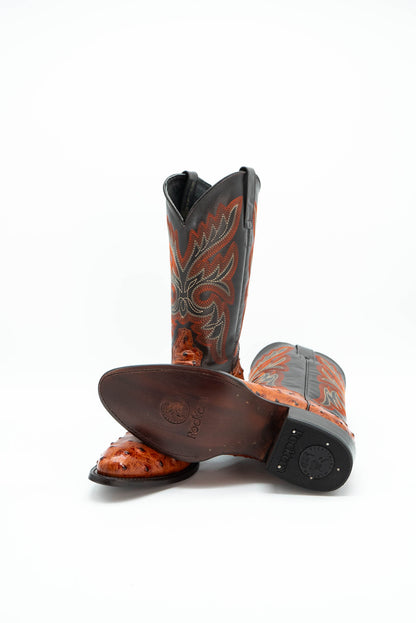 VAQ. Gurava Oval Avestruz Cowboy Boot
