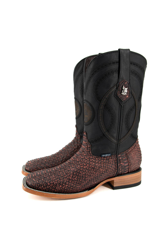 Exotic Python Cowboy Boot Square Toe