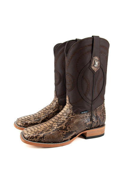 Exotic Python Cowboy Boot Square Toe