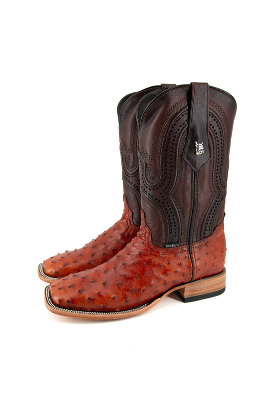 Exotic Ostrich Cowboy Boot Square Toe