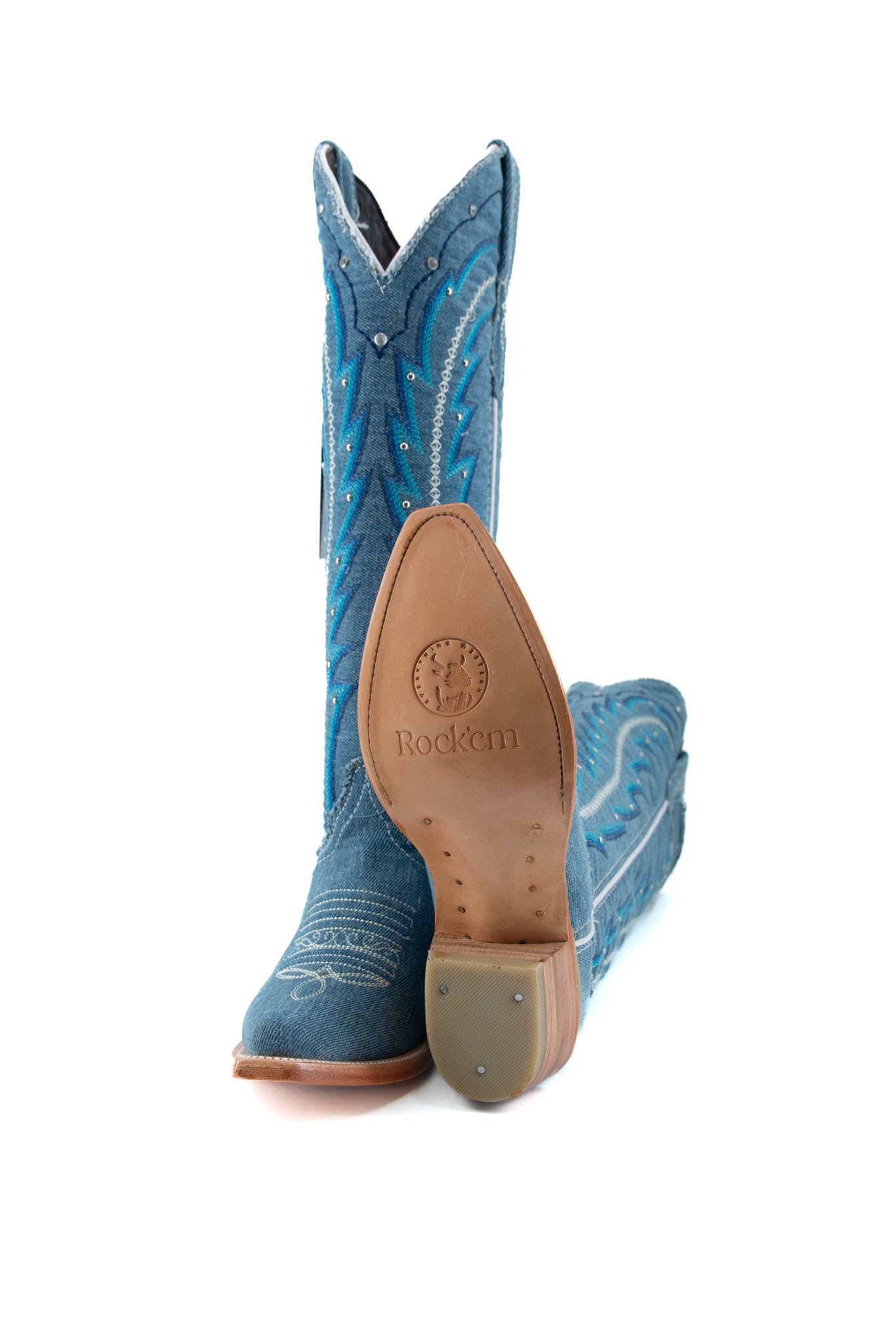 Mezclilla Azul Cielo Tall Cowgirl Boot