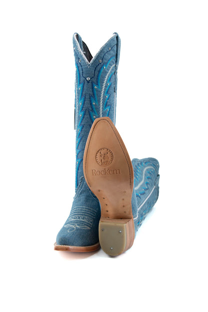 Mezclilla Azul Cielo Tall Cowgirl Boot