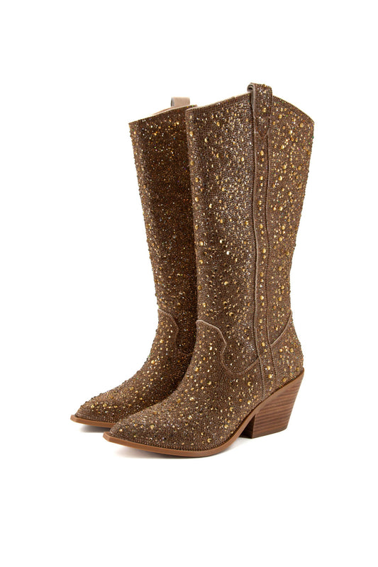 The Crystal Broadway Wide Calf Friendly Cowgirl Boot