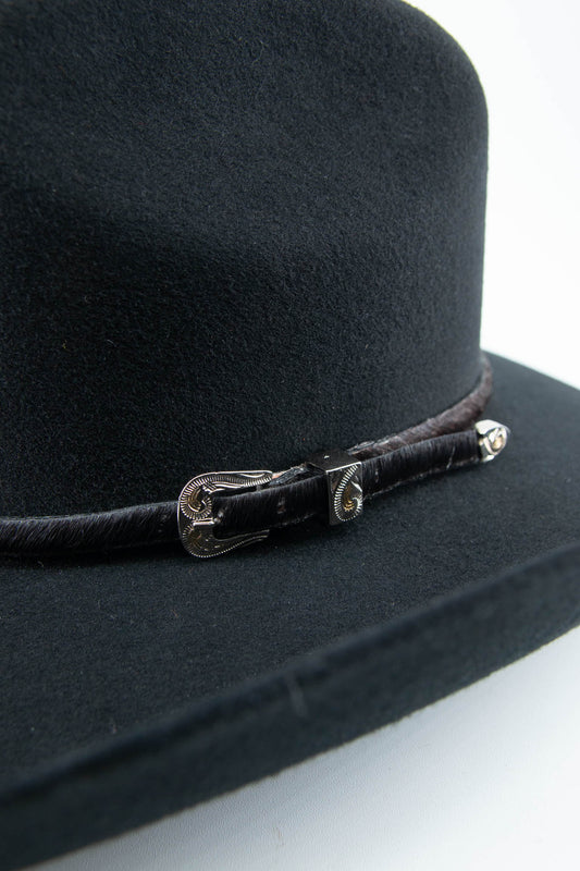Round Cowhide Concho Hatband