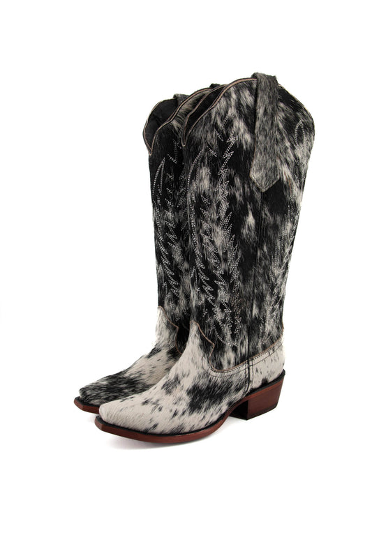 Nicole Pelo Pecoso B/Texas Cowhide Tall Cowgirl Boot Size 7 Box 3L **AS SEEN ON IMAGE**