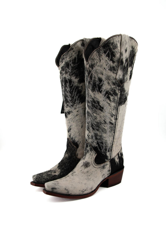 Nicole Pelo Pecoso B/Texas Cowhide Tall Cowgirl Boot Size 7 Box 2L **AS SEEN ON IMAGE**
