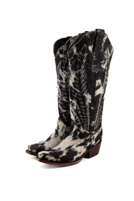 Nicole Pelo Pecoso B/Texas Cowhide Tall Cowgirl Boot Size 7 Box 1L **AS SEEN ON IMAGE**