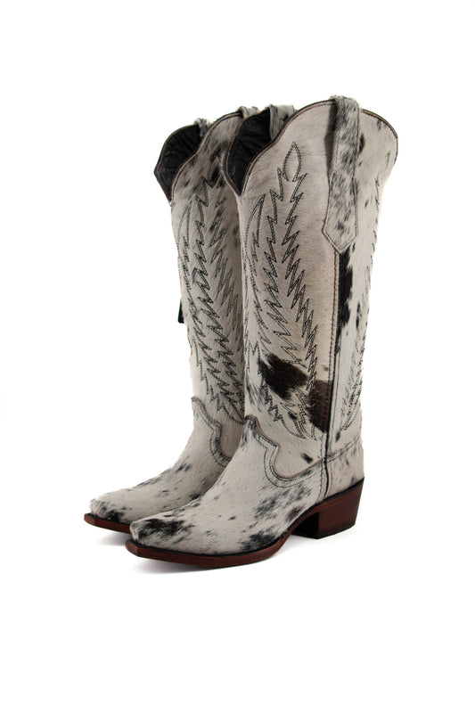 Nicole Pelo Pecoso B/Texas Cowhide Tall Cowgirl Boot Size 6.5 Box 1L **AS SEEN ON IMAGE**