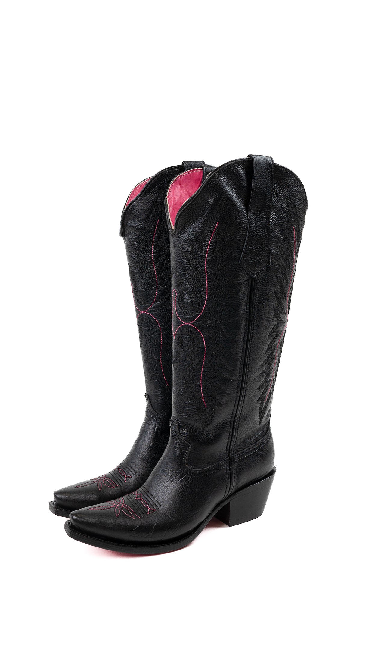 Rosa Pink Bottom Wide Calf Friendly Imit. Venado Negro Est. Escocia Tall Cowgirl Boot