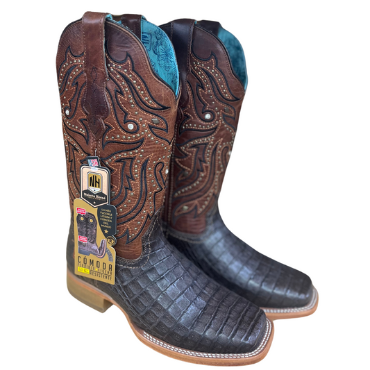 Nokota Horse Exotic Caiman Square Toe Women’s Boot