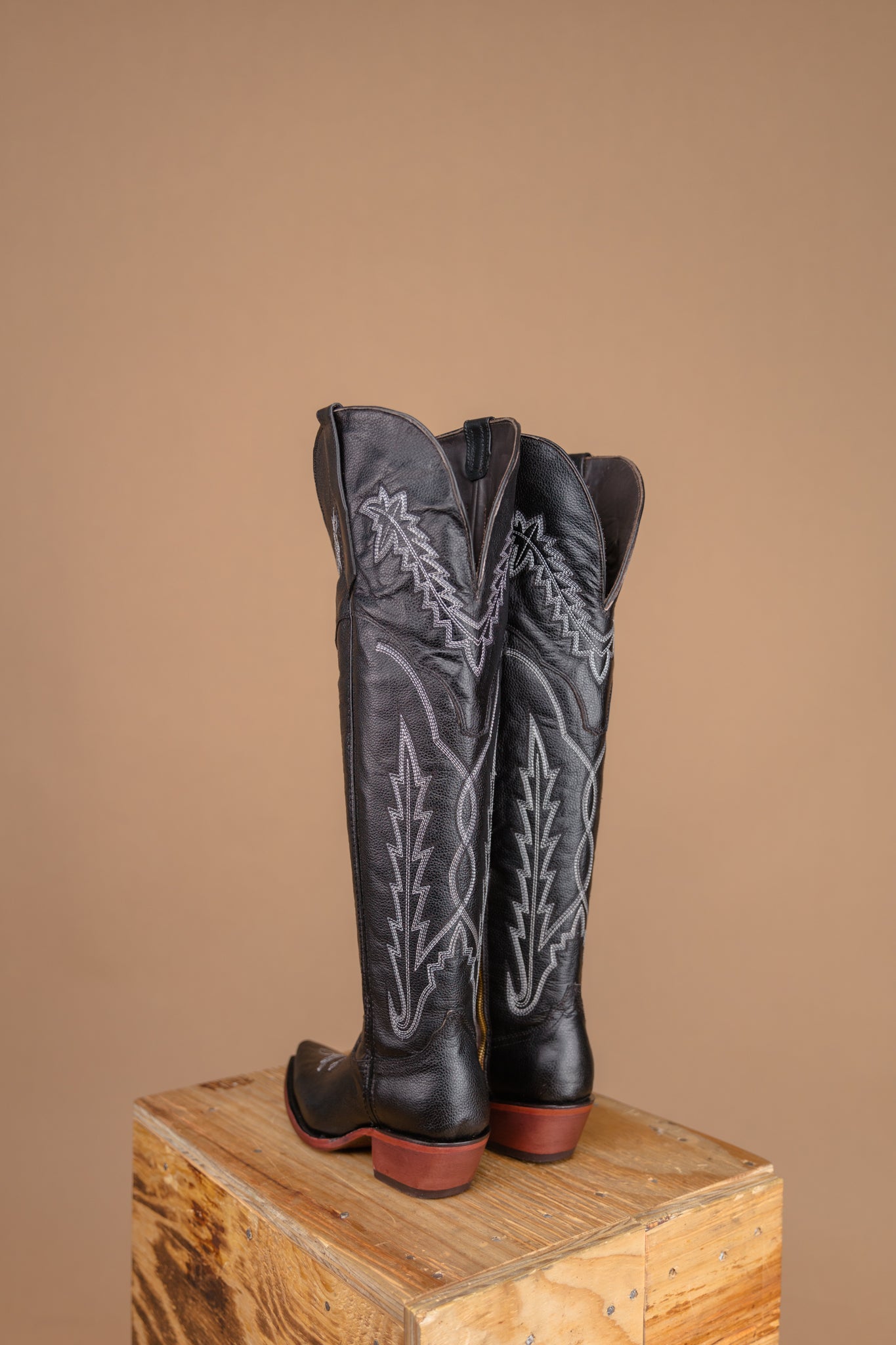 Carter Black XL Wide Calf Friendly Cowgirl Boot