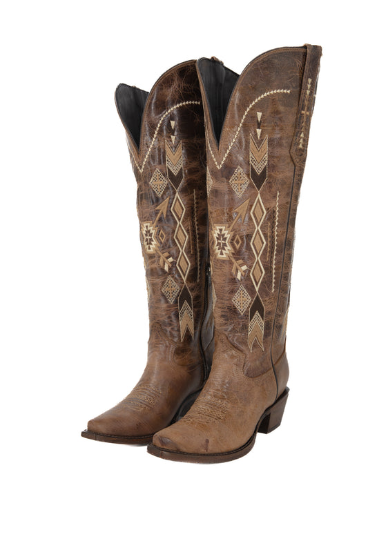 Rusting Brown Azteck Edition Wide Calf Friendly Tall Cowgirl Boot
