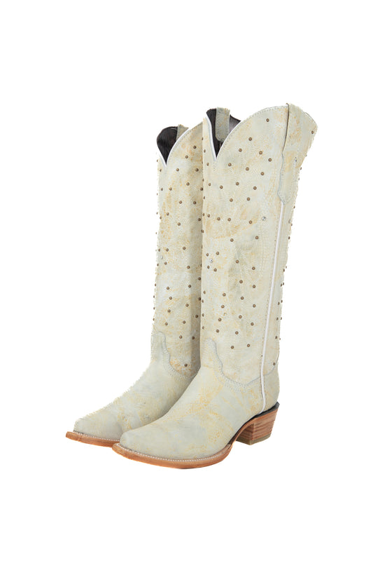 Paulina Piel Old Crazy Hueso Tall Snip Toe Cowgirl Boot