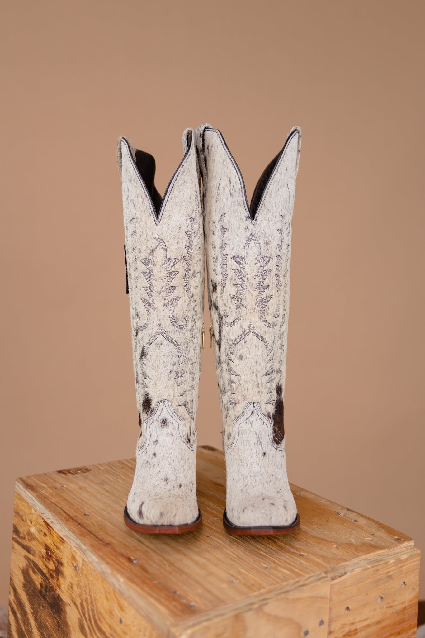 Tall Cowhide Wide Calf Friendly Cowgirl Boot