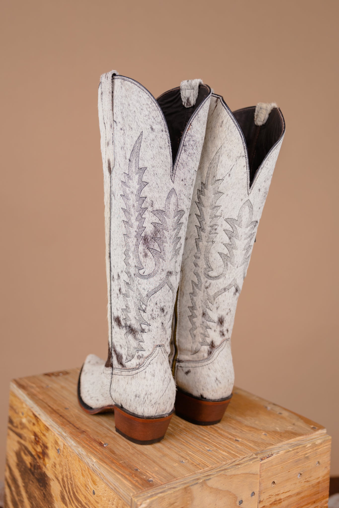 Tall Cowhide Wide Calf Friendly Cowgirl Boot
