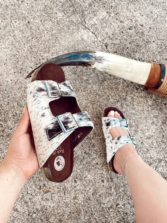 Cowhide Sandals - ShopRockem
