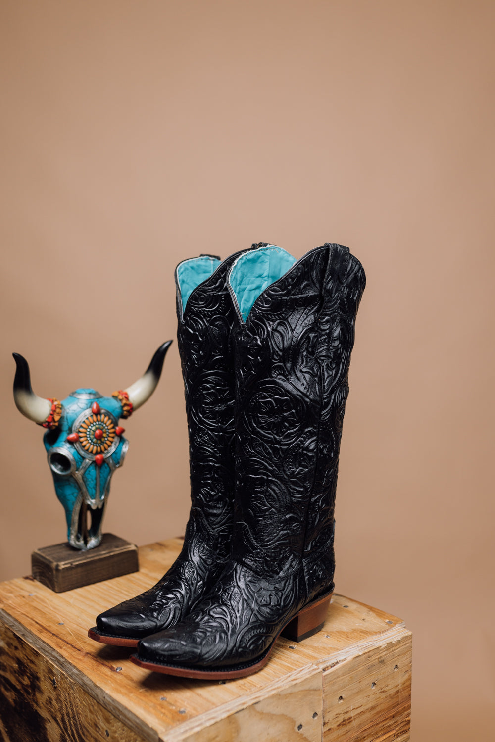 The Flor Cincelado Tall Wide Calf Friendly Cowgirl Boot FINAL SALE