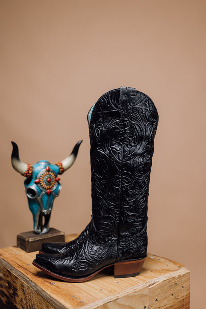 The Flor Cincelado Tall Wide Calf Friendly Cowgirl Boot FINAL SALE