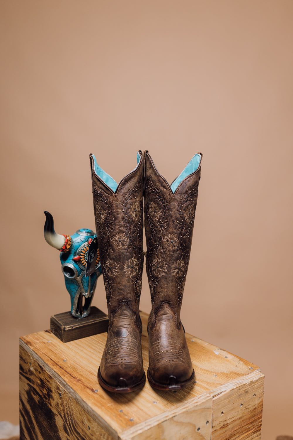 The Dalia C Tabaco Wide Calf Friendly Tall Cowgirl Boot FINAL SALE