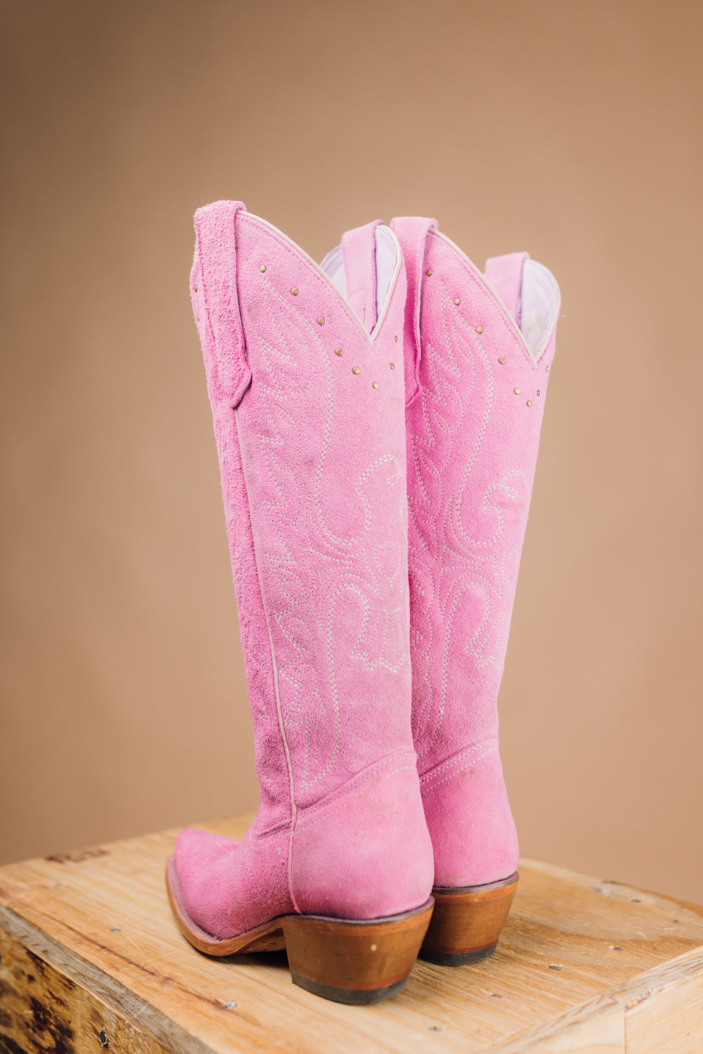 Mia Victoria Gamuza Pink Tall Cowgirl Boot